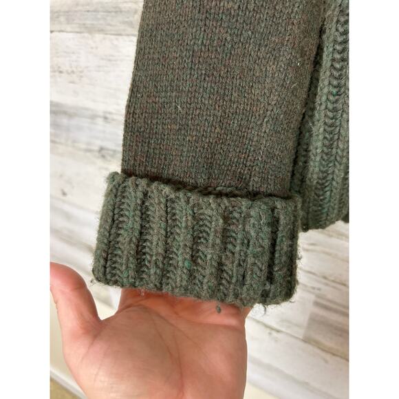 Free People Women’s Medium Forest Green Chunky Wool Cardigan Sweater Y2K Boho - Picture 7 of 7